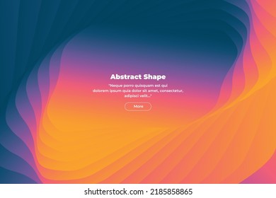 beautiful abstract illustration in the form of gradient dark blue, purple, pink and orange lines overlapping each other. There is space for your text in the center. Template for cover, flyer or banner