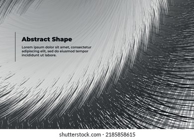 beautiful abstract illustration in the form of light gray and dark gray sharp lines in the form of feathers. There is space for your text on the left center. Template for cover, flyer or banner. EPS10