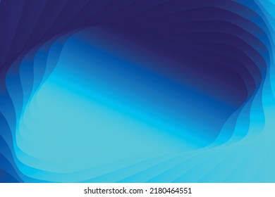 beautiful abstract illustration in the form of wavy gradient dark blue, blue, cyan and azure lines. Template for cover, flyer or banner. High quality illustration. Vector eps10