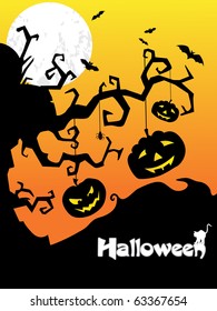 beautiful abstract illustration for halloween celebration