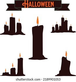 Beautiful abstract illustrations Gray Halloween candel symbol icons .
