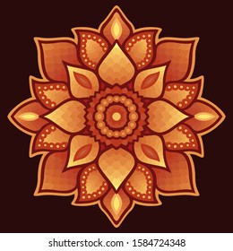 Beautiful abstract ilustration with red pattern isolated on the purple background