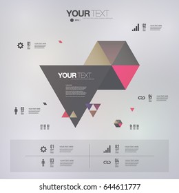 Beautiful abstract infographic triangles design with your text and blurry lights background 
Eps 10 stock vector illustration 