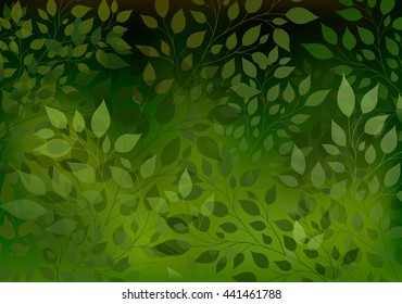 Beautiful abstract light background with branches and leaves