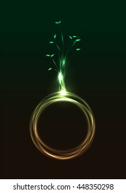 Beautiful abstract lighting effect and earth symbolic vector illustration
