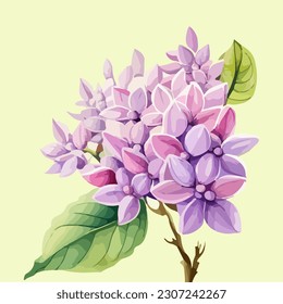 Beautiful abstract lilac flowers in bloom, watercolor dye painting, vector EPS 10 illustration svg