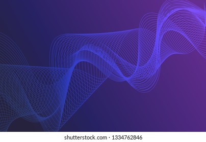 Beautiful Abstract Line Wave Futuristic Background. Thin Line Style Wavy Vector Geometric Pattern