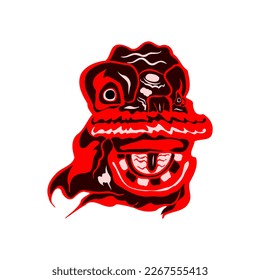 Beautiful abstract lion dance head