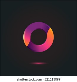Beautiful abstract logo in bright colors for mobile and web projects. Rounded logo for business and corporate. Letter O