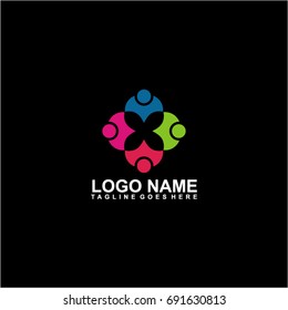 Beautiful abstract logo design community