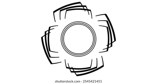 Beautiful abstract logo design and line art. Illustration, vector and mandala art. Wall print and illusion. T-shirt design.