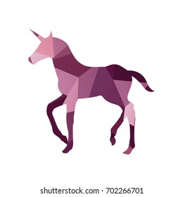 Beautiful abstract low poly unicorn