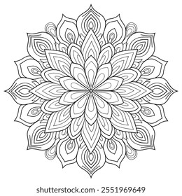 Beautiful abstract mandala coloring page