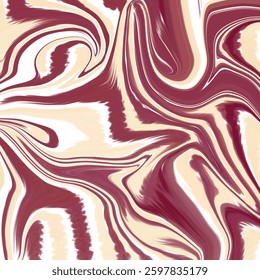 Beautiful abstract marbled design with deep red and beige tones.