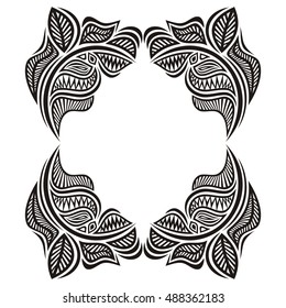 Beautiful abstract nature frame. Vector illustration.