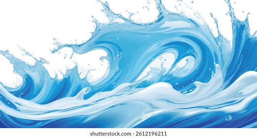 
"Beautiful abstract ocean wave design featuring blue and teal water textures. Ideal for creating elegant and refreshing backgrounds for web banners and graphics."
