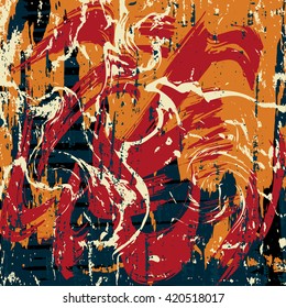 Beautiful abstract orange dark lines graffiti pattern vector illustration