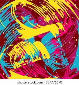Beautiful abstract orange dark lines graffiti pattern vector illustration