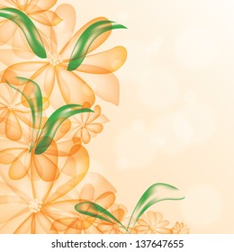 Beautiful abstract orange flower background