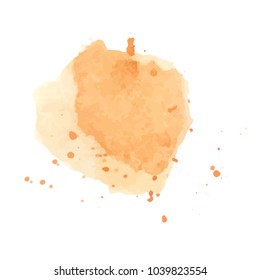 beautiful abstract orange watercolor art hand paint on white background,brush textures for logo.There is a place for text.Perfect stroke design for headline.luxury boutique Illustrations.