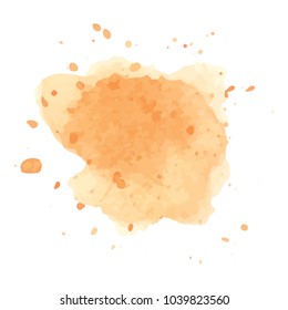 beautiful abstract orange watercolor art hand paint on white background,brush textures for logo.There is a place for text.Perfect stroke design for headline.luxury boutique Illustrations.