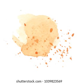 beautiful abstract orange watercolor art hand paint on white background,brush textures for logo.There is a place for text.Perfect stroke design for headline.luxury boutique Illustrations.