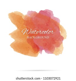 beautiful abstract orange watercolor art hand paint on white background,brush textures for logo.There is a place for text.Perfect stroke design for headline.luxury boutique Illustrations.