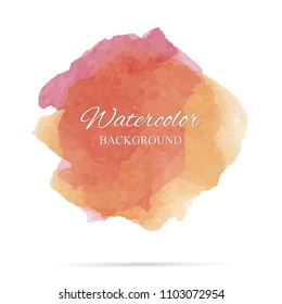beautiful abstract orange watercolor art hand paint on white background,brush textures for logo.There is a place for text.Perfect stroke design for headline.luxury boutique Illustrations.