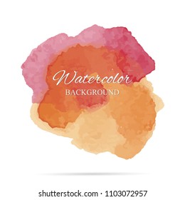beautiful abstract orange watercolor art hand paint on white background,brush textures for logo.There is a place for text.Perfect stroke design for headline.luxury boutique Illustrations.