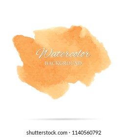 beautiful abstract orange watercolor art hand paint on white background,brush textures for logo.There is a place for text.Perfect stroke design for headline.luxury boutique Illustrations.