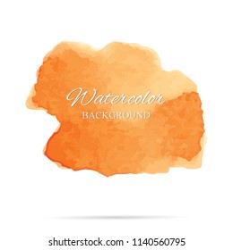 beautiful abstract orange watercolor art hand paint on white background,brush textures for logo.There is a place for text.Perfect stroke design for headline.luxury boutique Illustrations.
