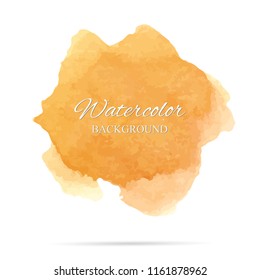 beautiful abstract orange watercolor art hand paint on white background,brush textures for logo.There is a place for text.Perfect stroke design for headline.luxury boutique Illustrations.