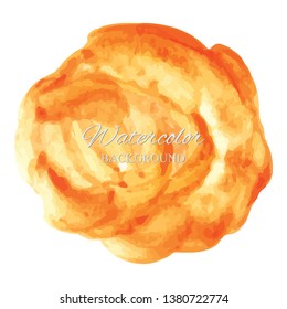 beautiful abstract orange watercolor art hand paint on white background,brush textures for logo.There is a place for text.Perfect stroke design for headline.luxury boutique Illustrations.