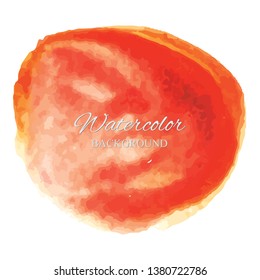 beautiful abstract orange watercolor art hand paint on white background,brush textures for logo.There is a place for text.Perfect stroke design for headline.luxury boutique Illustrations.