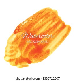 beautiful abstract orange watercolor art hand paint on white background,brush textures for logo.There is a place for text.Perfect stroke design for headline.luxury boutique Illustrations.