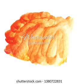 beautiful abstract orange watercolor art hand paint on white background,brush textures for logo.There is a place for text.Perfect stroke design for headline.luxury boutique Illustrations.