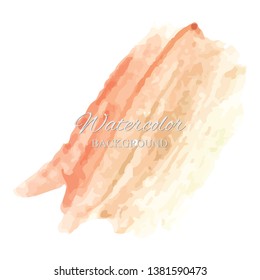 beautiful abstract orange watercolor art hand paint on white background,brush textures for logo.There is a place for text.Perfect stroke design for headline.luxury boutique Illustrations.