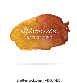 beautiful abstract orange watercolor art hand paint on white background,brush textures for logo.There is a place for text.Perfect stroke design for headline.luxury boutique Illustrations.