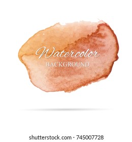 beautiful abstract orange watercolor art hand paint on white background,brush textures for logo.There is a place for text.Perfect stroke design for headline.luxury boutique Illustrations.