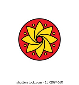 Beautiful Abstract Ornament with Bloom and Circle