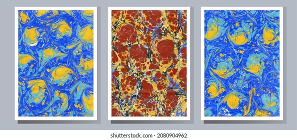 Beautiful abstract painting is a painting technique Ebru .Turkish Ebru style on the water with acrylic paints wring wave. Stylish combination of luxury.Contemporary art marble liquid texture.