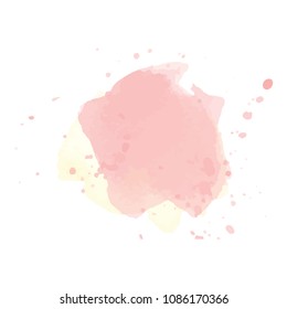beautiful abstract pastel watercolor art hand paint on white background,brush textures for logo.There is a place for text.Perfect stroke design for headline.luxury boutique Illustrations.