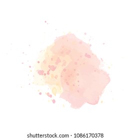 beautiful abstract pastel watercolor art hand paint on white background,brush textures for logo.There is a place for text.Perfect stroke design for headline.luxury boutique Illustrations.