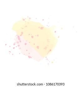 beautiful abstract pastel watercolor art hand paint on white background,brush textures for logo.There is a place for text.Perfect stroke design for headline.luxury boutique Illustrations.