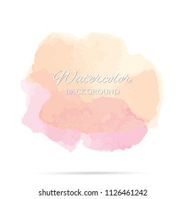 beautiful abstract pastel watercolor art hand paint on white background,brush textures for logo.There is a place for text.Perfect stroke design for headline.luxury boutique Illustrations.