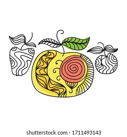 Beautiful abstract pattern apples. Vector illustration