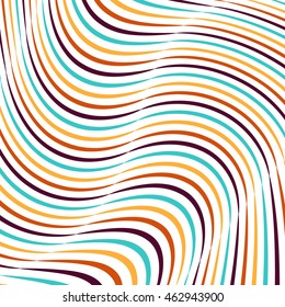 Beautiful abstract pattern. Bright and juicy ornament for fashion textile, cloth, texture. Vector ornament. Colored waves stripes vector background. Retro print. Vintage. Striped decorative backdrop.