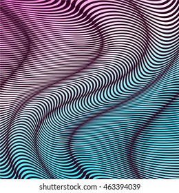 Beautiful abstract pattern. Bright and juicy ornament for fashion textile, cloth, texture. Vector ornament. Colored waves stripes vector background. Retro print. Vintage. Striped decorative backdrop.