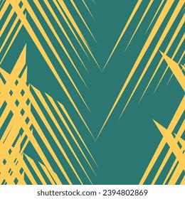 Beautiful abstract pattern with yellow lines on green background.