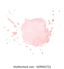 beautiful abstract pink watercolor art hand paint on white background,brush textures for logo.There is a place for text.Perfect stroke design for headline.luxury boutique Illustrations.